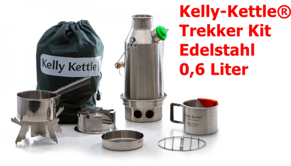 Kelly Kettle Trekker Kit Edelstahl 0,6 Liter