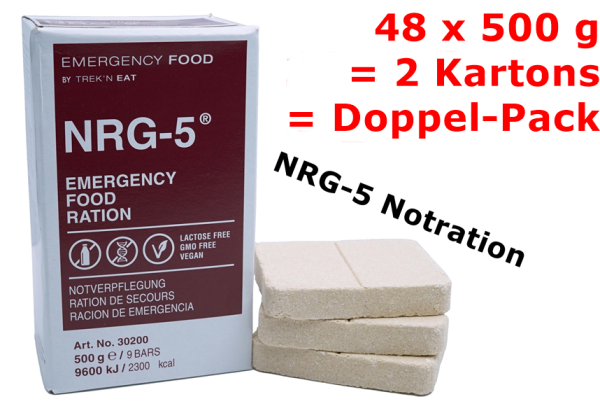 NRG-5 Notverpflegung Notration Notnahrung 48 x 500 g = 2 Kartons