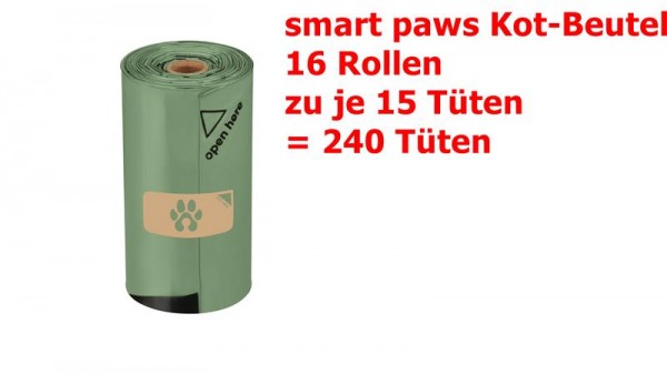 smart paws poop kit = 240 zertifizierte Bio Hundekot-Beutel