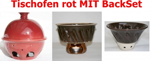 Tischofen gross MIT Backset ... rot